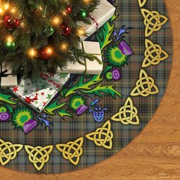 ScotsTee Shop Scottish Stewart Hunting Weathered Thistle Celtic Knot Tartan Christmas Tree Skirt