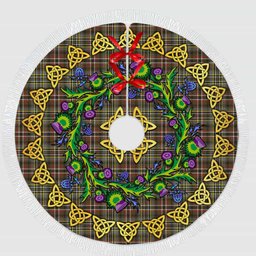 ScotsTee Shop Scottish Scott Green Weathered Thistle Celtic Knot Tartan Christmas Tree Skirt
