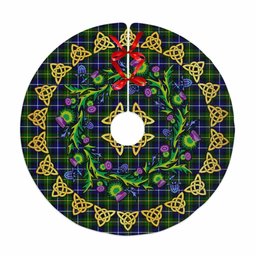 ScotsTee Shop Scottish MacNeill of Barra Modern Thistle Celtic Knot Tartan Christmas Tree Skirt