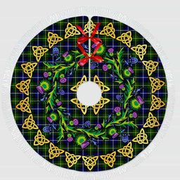 ScotsTee Shop Scottish MacNeill of Barra Modern Thistle Celtic Knot Tartan Christmas Tree Skirt
