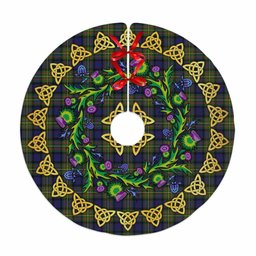 ScotsTee Shop Scottish MacLaren Modern Thistle Celtic Knot Tartan Christmas Tree Skirt