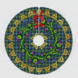ScotsTee Shop Scottish MacNeill of Barra Ancient Thistle Celtic Knot Tartan Christmas Tree Skirt