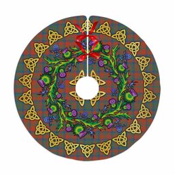 ScotsTee Shop Scottish Matheson Ancient Thistle Celtic Knot Tartan Christmas Tree Skirt