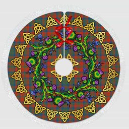ScotsTee Shop Scottish Matheson Ancient Thistle Celtic Knot Tartan Christmas Tree Skirt