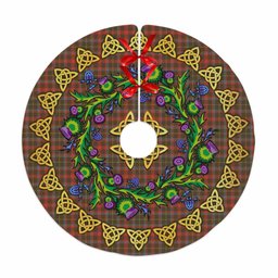 ScotsTee Shop Scottish MacKintosh Hunting Weathered Thistle Celtic Knot Tartan Christmas Tree Skirt