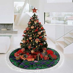 ScotsTee Shop Scottish Carmichael Modern Clan Scottish Thistle Flower Round Leaf Tartan Christmas Tree Skirt