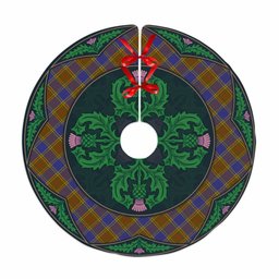 ScotsTee Shop Scottish Balfour Modern Clan Scottish Thistle Flower Round Leaf Tartan Christmas Tree Skirt