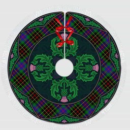 ScotsTee Shop Scottish Brodie Hunting Modern Clan Scottish Thistle Flower Round Leaf Tartan Christmas Tree Skirt