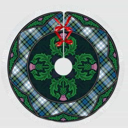 ScotsTee Shop Scottish Campbell Dress Ancient Clan Scottish Thistle Flower Round Leaf Tartan Christmas Tree Skirt