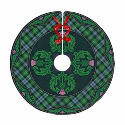 ScotsTee Shop Scottish Arbuthnot Ancient Clan Scottish Thistle Flower Round Leaf Tartan Christmas Tree Skirt