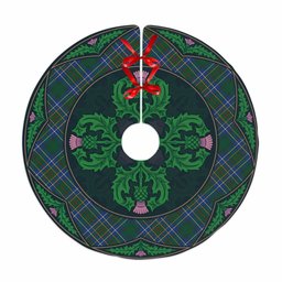 ScotsTee Shop Scottish Cockburn Ancient Clan Scottish Thistle Flower Round Leaf Tartan Christmas Tree Skirt