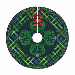 ScotsTee Shop Scottish Campbell of Breadalbane Ancient Clan Scottish Thistle Flower Round Leaf Tartan Christmas Tree Skirt