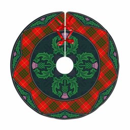 ScotsTee Shop Scottish Cameron Modern Clan Scottish Thistle Flower Round Leaf Tartan Christmas Tree Skirt