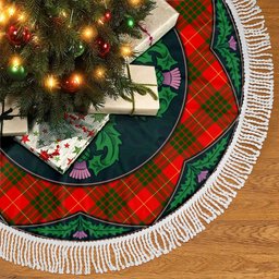 ScotsTee Shop Scottish Cameron Modern Clan Scottish Thistle Flower Round Leaf Tartan Christmas Tree Skirt