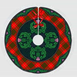 ScotsTee Shop Scottish Cameron Modern Clan Scottish Thistle Flower Round Leaf Tartan Christmas Tree Skirt
