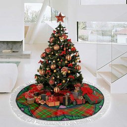 ScotsTee Shop Scottish Burnett Ancient Clan Scottish Thistle Flower Round Leaf Tartan Christmas Tree Skirt