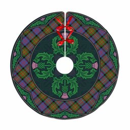 ScotsTee Shop Scottish Carnegie Ancient Clan Scottish Thistle Flower Round Leaf Tartan Christmas Tree Skirt