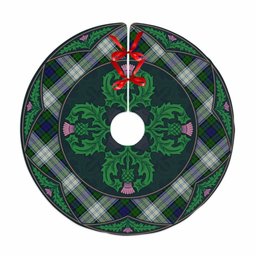 ScotsTee Shop Scottish Blackwatch Dress Modern Clan Scottish Thistle Flower Round Leaf Tartan Christmas Tree Skirt