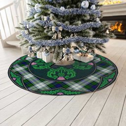 ScotsTee Shop Scottish Blackwatch Dress Modern Clan Scottish Thistle Flower Round Leaf Tartan Christmas Tree Skirt