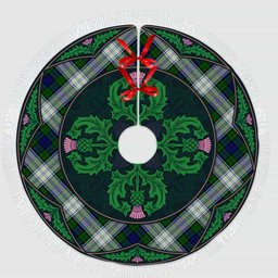 ScotsTee Shop Scottish Blackwatch Dress Modern Clan Scottish Thistle Flower Round Leaf Tartan Christmas Tree Skirt