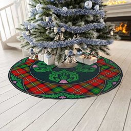 ScotsTee Shop Scottish Boyd Modern Clan Scottish Thistle Flower Round Leaf Tartan Christmas Tree Skirt