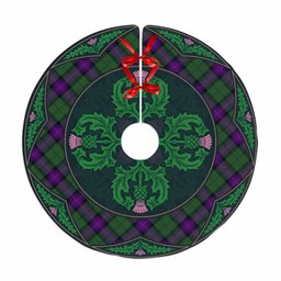 ScotsTee Shop Scottish Armstrong Modern Clan Scottish Thistle Flower Round Leaf Tartan Christmas Tree Skirt