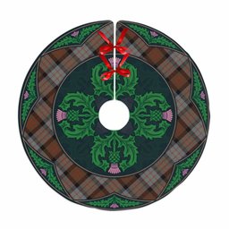 ScotsTee Shop Scottish Cameron of Erracht Weathered Clan Scottish Thistle Flower Round Leaf Tartan Christmas Tree Skirt