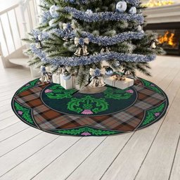 ScotsTee Shop Scottish Cameron of Erracht Weathered Clan Scottish Thistle Flower Round Leaf Tartan Christmas Tree Skirt