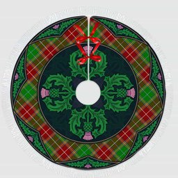 ScotsTee Shop Scottish Baxter Modern Clan Scottish Thistle Flower Round Leaf Tartan Christmas Tree Skirt