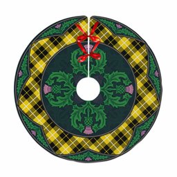 ScotsTee Shop Scottish Barclay Dress Modern Clan Scottish Thistle Flower Round Leaf Tartan Christmas Tree Skirt