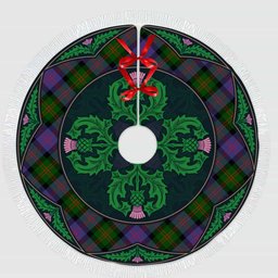ScotsTee Shop Scottish Blair Modern Clan Scottish Thistle Flower Round Leaf Tartan Christmas Tree Skirt
