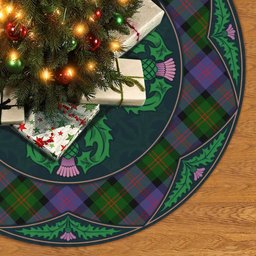 ScotsTee Shop Scottish Blair Modern Clan Scottish Thistle Flower Round Leaf Tartan Christmas Tree Skirt