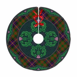 ScotsTee Shop Scottish Cochrane Modern Clan Scottish Thistle Flower Round Leaf Tartan Christmas Tree Skirt