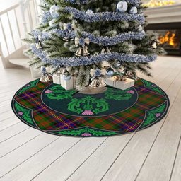 ScotsTee Shop Scottish Cochrane Modern Clan Scottish Thistle Flower Round Leaf Tartan Christmas Tree Skirt