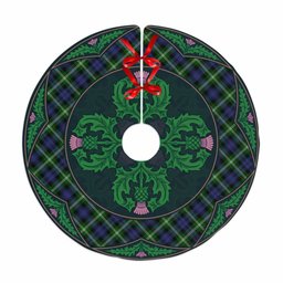 ScotsTee Shop Scottish Baillie Modern Clan Scottish Thistle Flower Round Leaf Tartan Christmas Tree Skirt