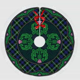 ScotsTee Shop Scottish Baillie Modern Clan Scottish Thistle Flower Round Leaf Tartan Christmas Tree Skirt