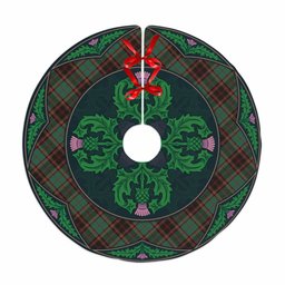 ScotsTee Shop Scottish Buchan Ancient Clan Scottish Thistle Flower Round Leaf Tartan Christmas Tree Skirt