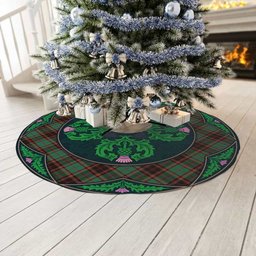 ScotsTee Shop Scottish Buchan Ancient Clan Scottish Thistle Flower Round Leaf Tartan Christmas Tree Skirt