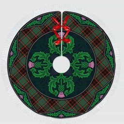 ScotsTee Shop Scottish Buchan Ancient Clan Scottish Thistle Flower Round Leaf Tartan Christmas Tree Skirt