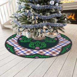 ScotsTee Shop Scottish Boswell Modern Clan Scottish Thistle Flower Round Leaf Tartan Christmas Tree Skirt