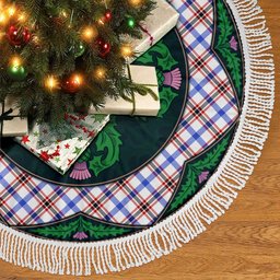 ScotsTee Shop Scottish Boswell Modern Clan Scottish Thistle Flower Round Leaf Tartan Christmas Tree Skirt