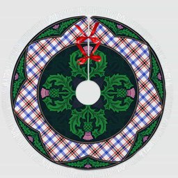 ScotsTee Shop Scottish Boswell Modern Clan Scottish Thistle Flower Round Leaf Tartan Christmas Tree Skirt