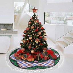 ScotsTee Shop Scottish Boswell Modern Clan Scottish Thistle Flower Round Leaf Tartan Christmas Tree Skirt
