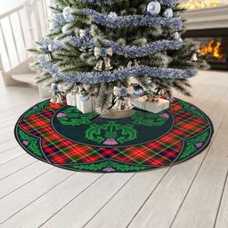 ScotsTee Shop Scottish Christie Clan Scottish Thistle Flower Round Leaf Tartan Christmas Tree Skirt