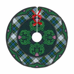 ScotsTee Shop Scottish Campbell Dress Clan Scottish Thistle Flower Round Leaf Tartan Christmas Tree Skirt