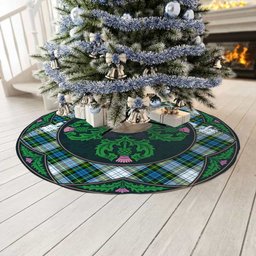 ScotsTee Shop Scottish Campbell Dress Clan Scottish Thistle Flower Round Leaf Tartan Christmas Tree Skirt