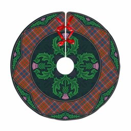 ScotsTee Shop Scottish Cameron of Lochiel Ancient Clan Scottish Thistle Flower Round Leaf Tartan Christmas Tree Skirt