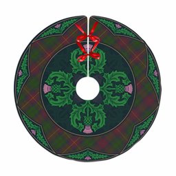 ScotsTee Shop Scottish Cairns Clan Scottish Thistle Flower Round Leaf Tartan Christmas Tree Skirt