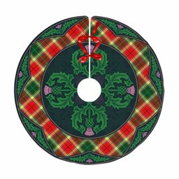 ScotsTee Shop Scottish Gibbs Clan Scottish Thistle Flower Round Leaf Tartan Christmas Tree Skirt