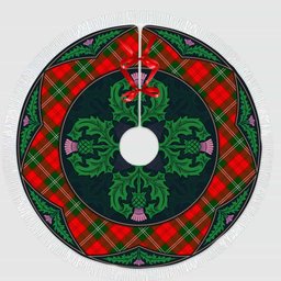 ScotsTee Shop Scottish Lennox Modern Clan Scottish Thistle Flower Round Leaf Tartan Christmas Tree Skirt